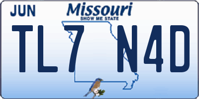MO license plate TL7N4D