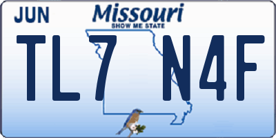 MO license plate TL7N4F
