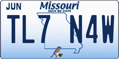 MO license plate TL7N4W