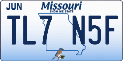 MO license plate TL7N5F