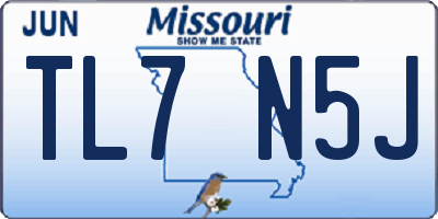 MO license plate TL7N5J