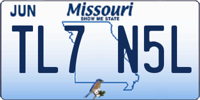 MO license plate TL7N5L