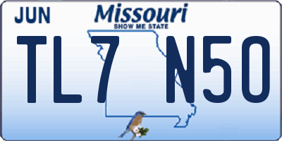MO license plate TL7N5O