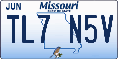 MO license plate TL7N5V