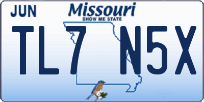 MO license plate TL7N5X