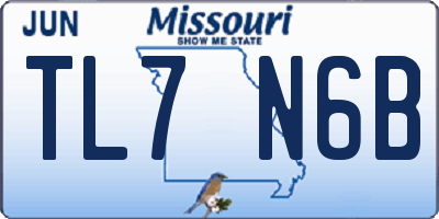 MO license plate TL7N6B