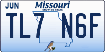 MO license plate TL7N6F