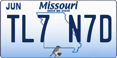 MO license plate TL7N7D