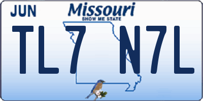 MO license plate TL7N7L