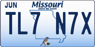 MO license plate TL7N7X