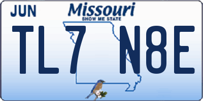 MO license plate TL7N8E