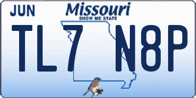 MO license plate TL7N8P