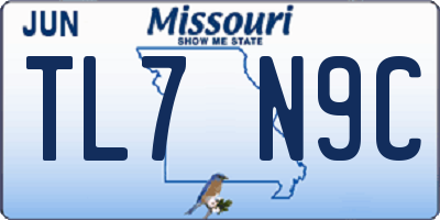 MO license plate TL7N9C
