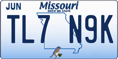 MO license plate TL7N9K