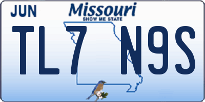 MO license plate TL7N9S