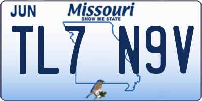 MO license plate TL7N9V