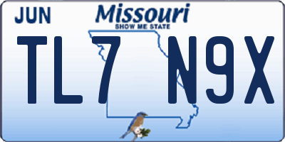 MO license plate TL7N9X