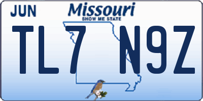 MO license plate TL7N9Z
