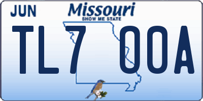 MO license plate TL7O0A
