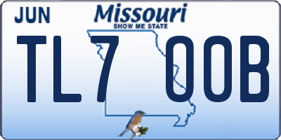 MO license plate TL7O0B