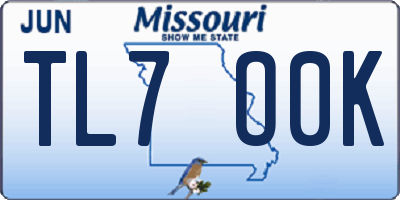 MO license plate TL7O0K