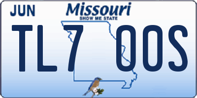 MO license plate TL7O0S