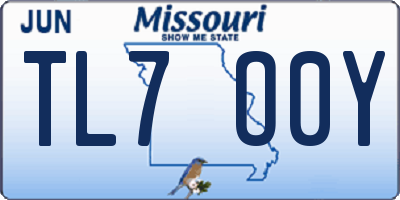 MO license plate TL7O0Y
