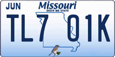 MO license plate TL7O1K