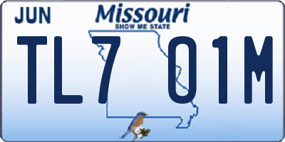 MO license plate TL7O1M