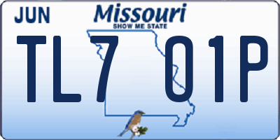 MO license plate TL7O1P