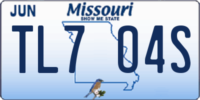 MO license plate TL7O4S