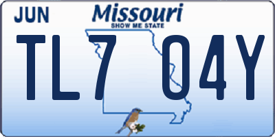 MO license plate TL7O4Y