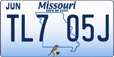 MO license plate TL7O5J