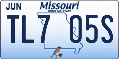 MO license plate TL7O5S