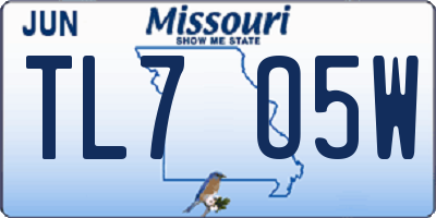 MO license plate TL7O5W