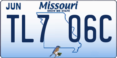 MO license plate TL7O6C