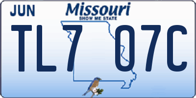MO license plate TL7O7C