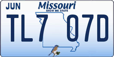 MO license plate TL7O7D