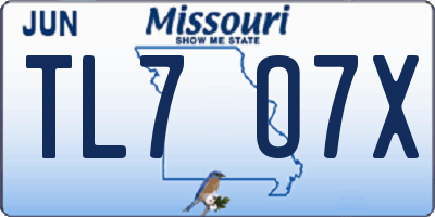 MO license plate TL7O7X