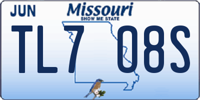 MO license plate TL7O8S