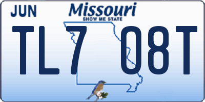 MO license plate TL7O8T