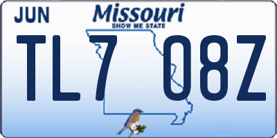 MO license plate TL7O8Z