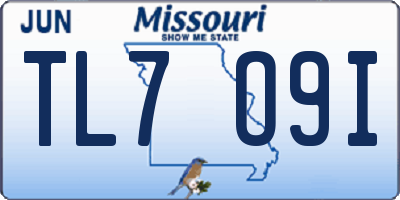 MO license plate TL7O9I