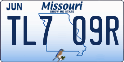 MO license plate TL7O9R