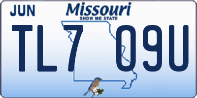 MO license plate TL7O9U