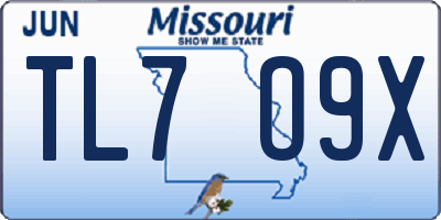 MO license plate TL7O9X