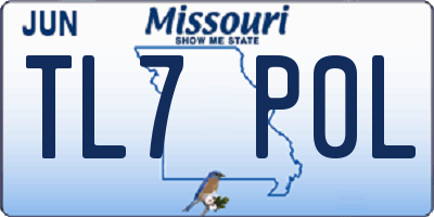 MO license plate TL7P0L