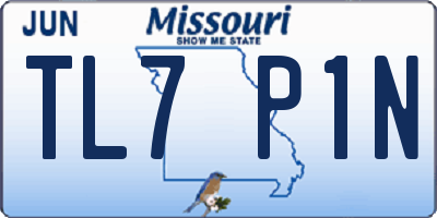 MO license plate TL7P1N