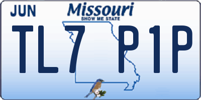 MO license plate TL7P1P