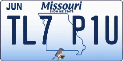 MO license plate TL7P1U